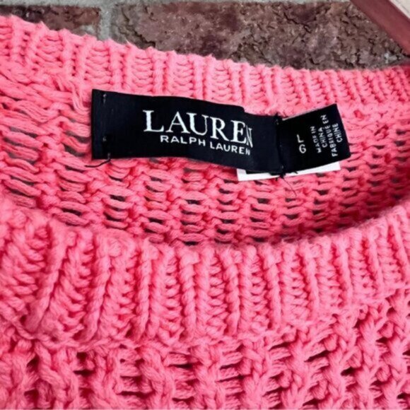 Lauren Ralph Lauren * Black Label Cotton  CABLE KNIT PULLOVER SWEATER  EUC - Picture 11 of 11